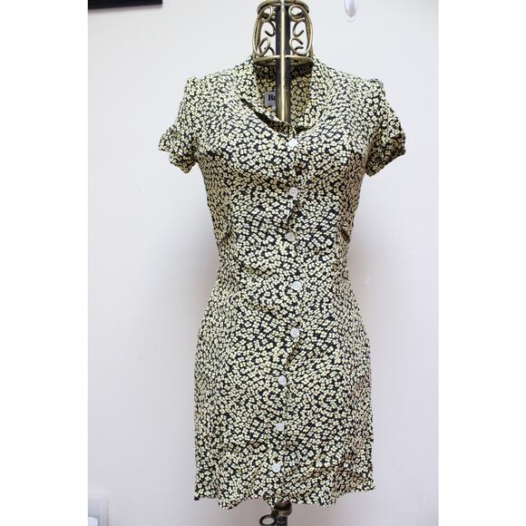 Rouje Marion Yellow Crepe Waist Tie Dress Size 34/US 2 - Picture 2 of 5